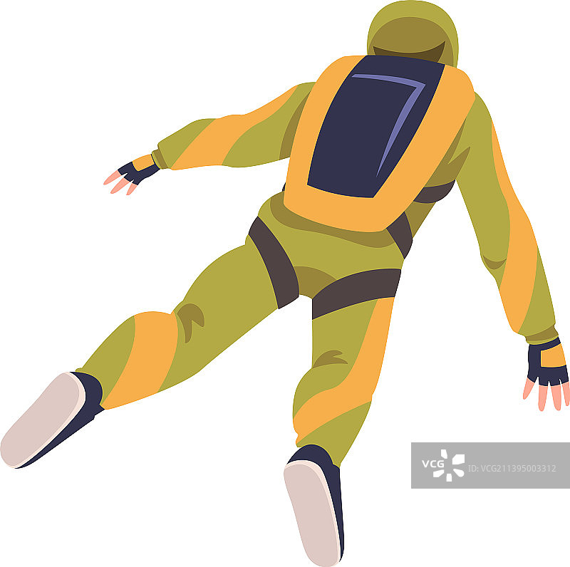 男人跳伞和自由落体图片素材