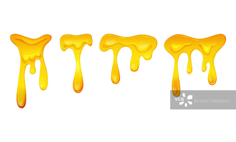 白色背景上的流动黄色粘稠液体图片素材