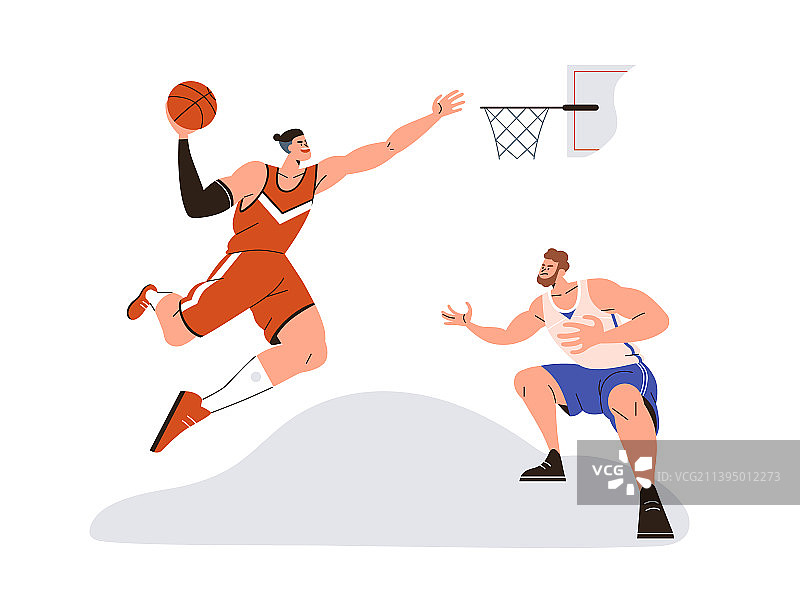 篮球运动员比赛场景图片素材