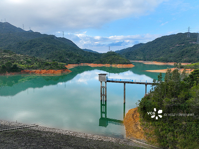 广东省惠州市惠阳区正径水库航拍图片素材