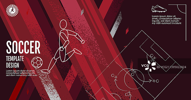 红色足球布局模板设计图片素材