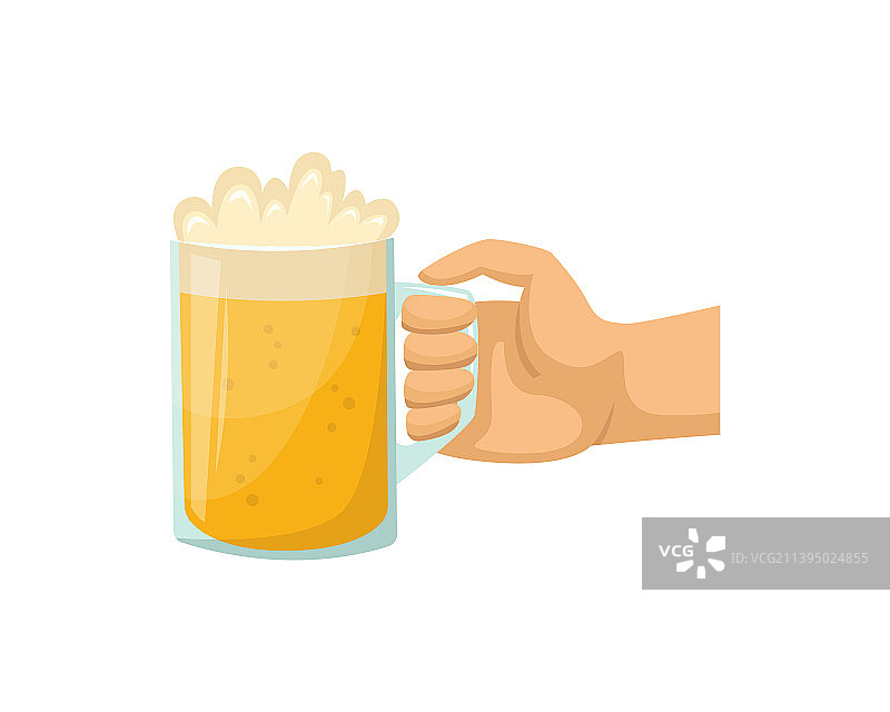 手持一杯啤酒，酒精饮料图片素材