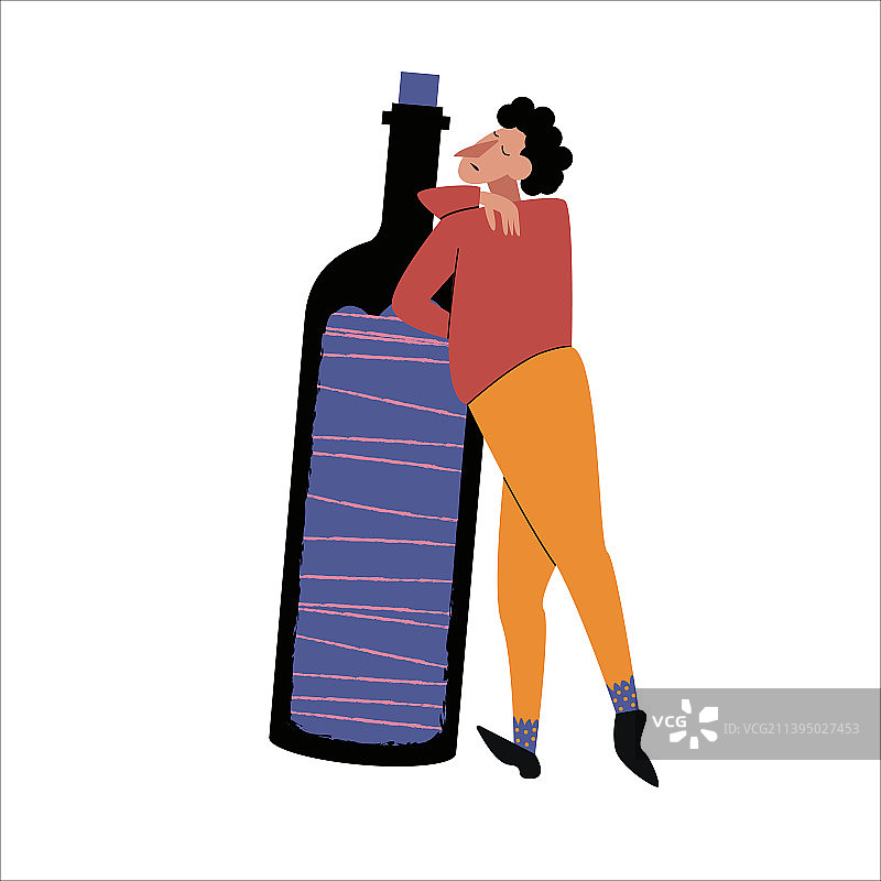 拿着大酒瓶的年轻芭蕾舞演员图片素材