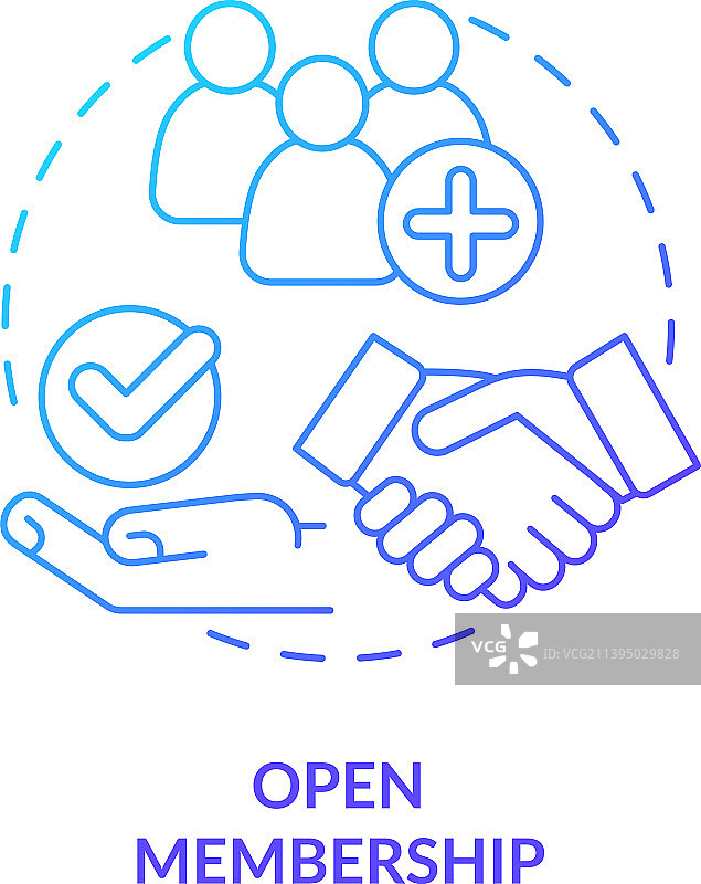 蓝色渐变开放会员概念图标图片素材