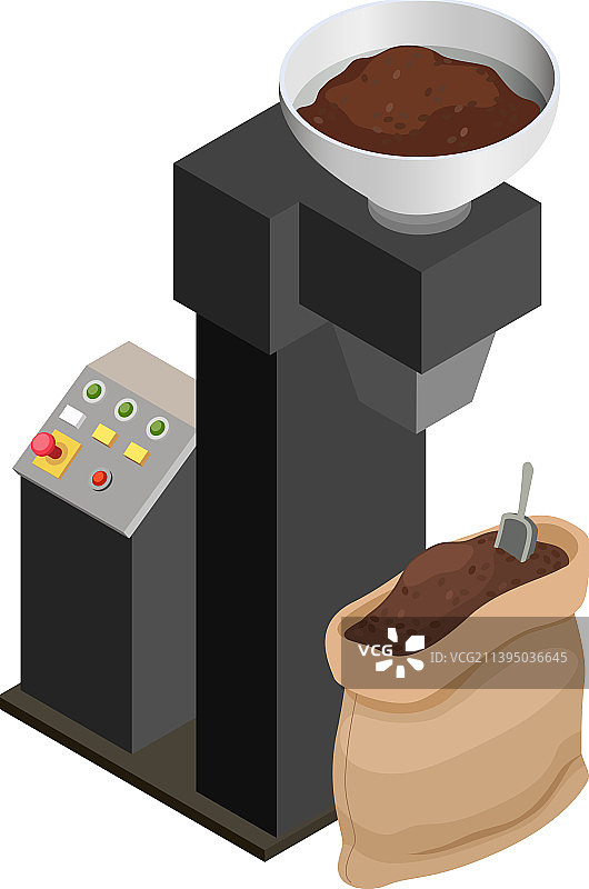 咖啡机麻袋组合图片素材