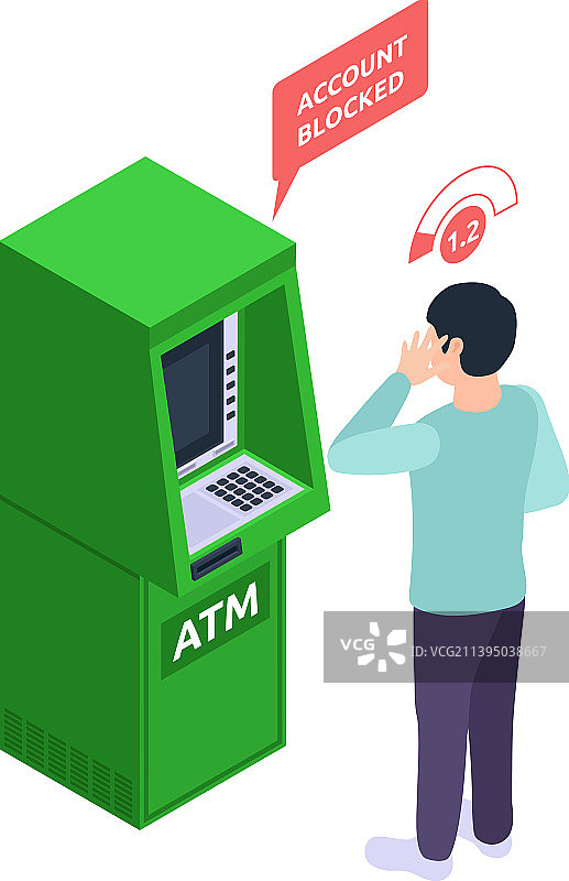 社会信用体系ATM机组成图片素材