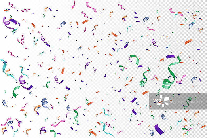 抽象彩色纸屑装饰透明背景图片素材