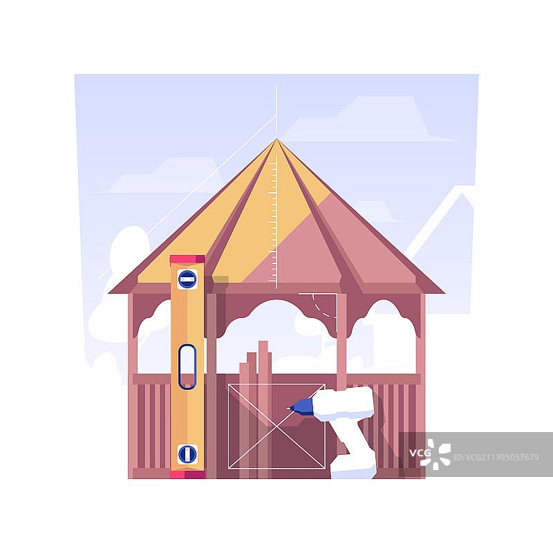 花园凉亭建筑隔离概念图片素材