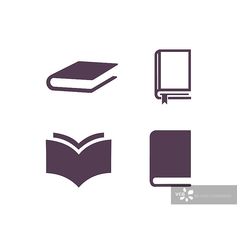 书籍图标集，白色背景图片素材