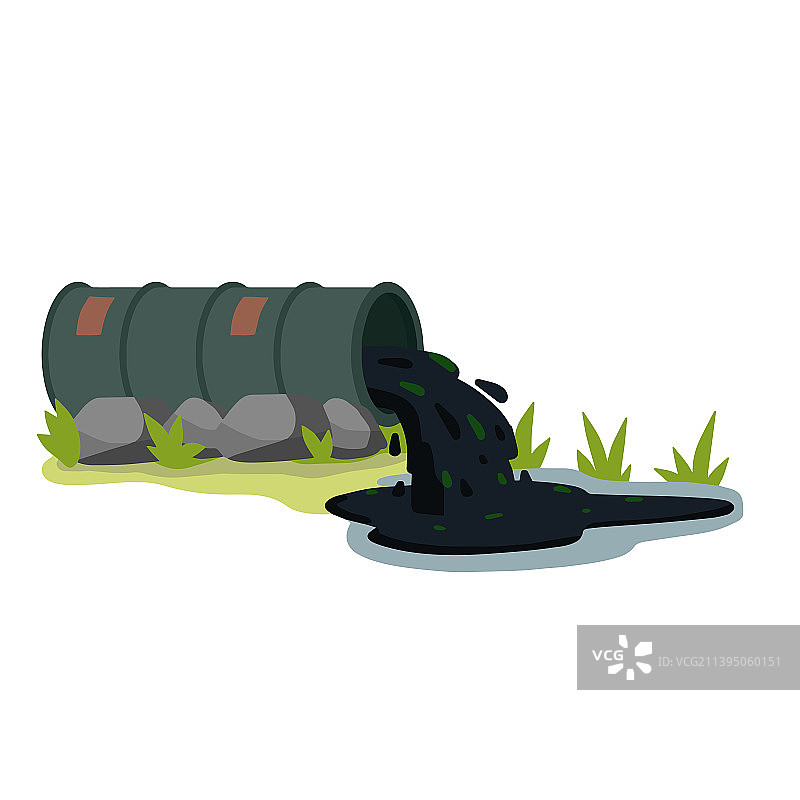 排放化学废物的石油管道图片素材