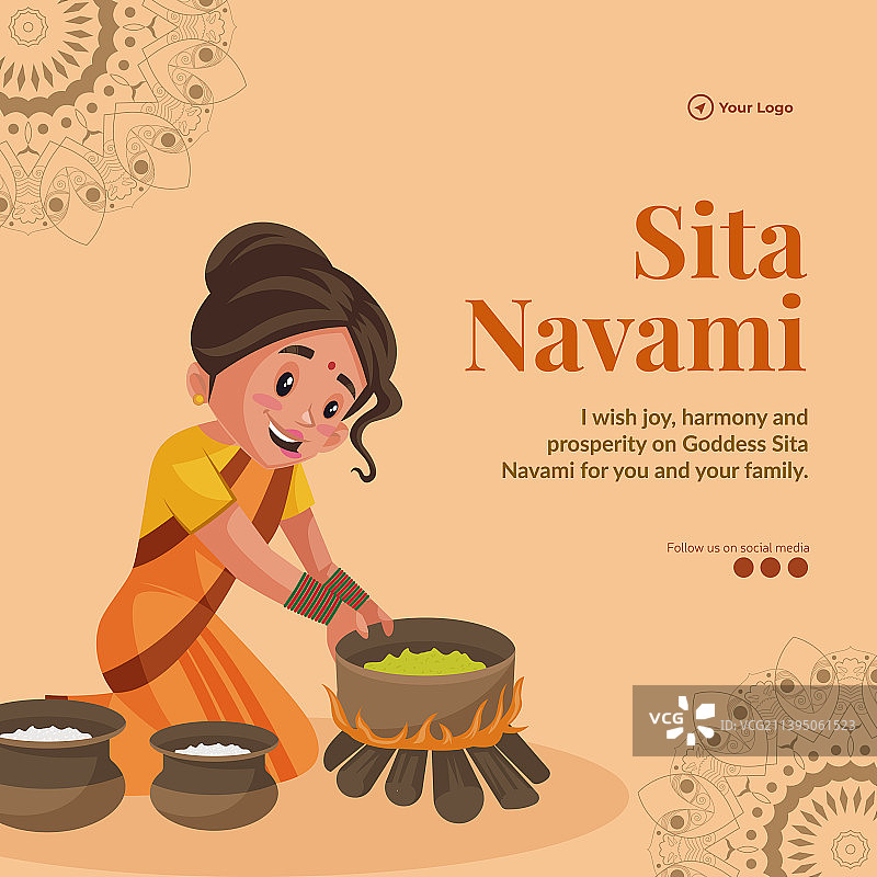快乐的Sita Navami banner设计图片素材