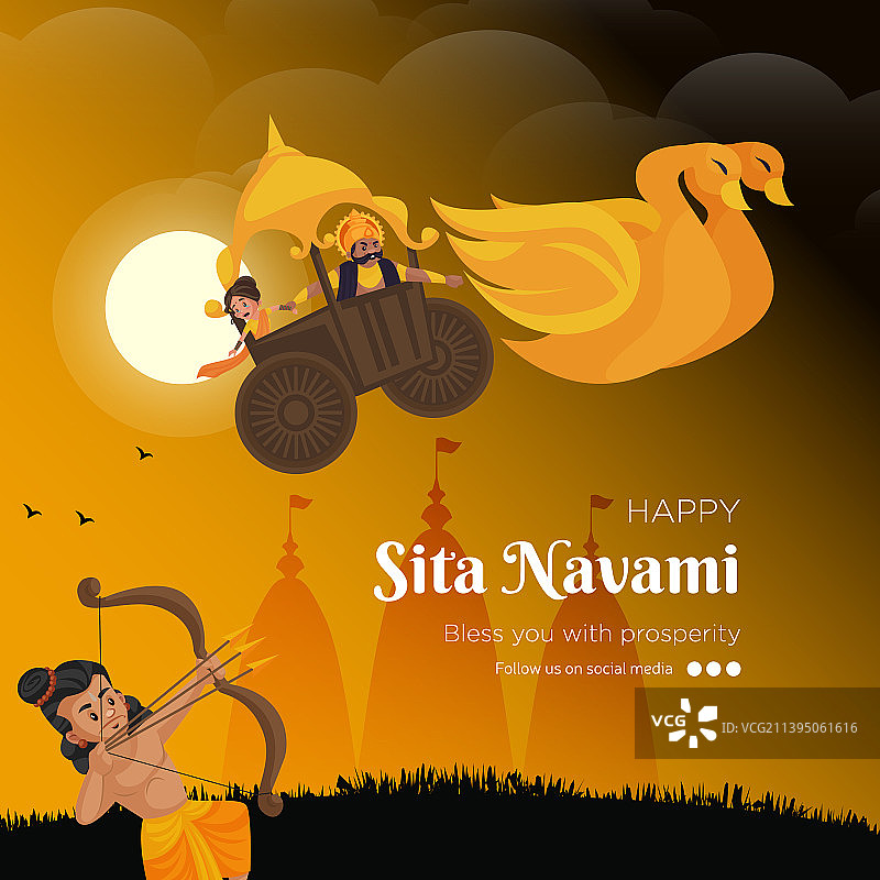 快乐的Sita Navami banner设计图片素材