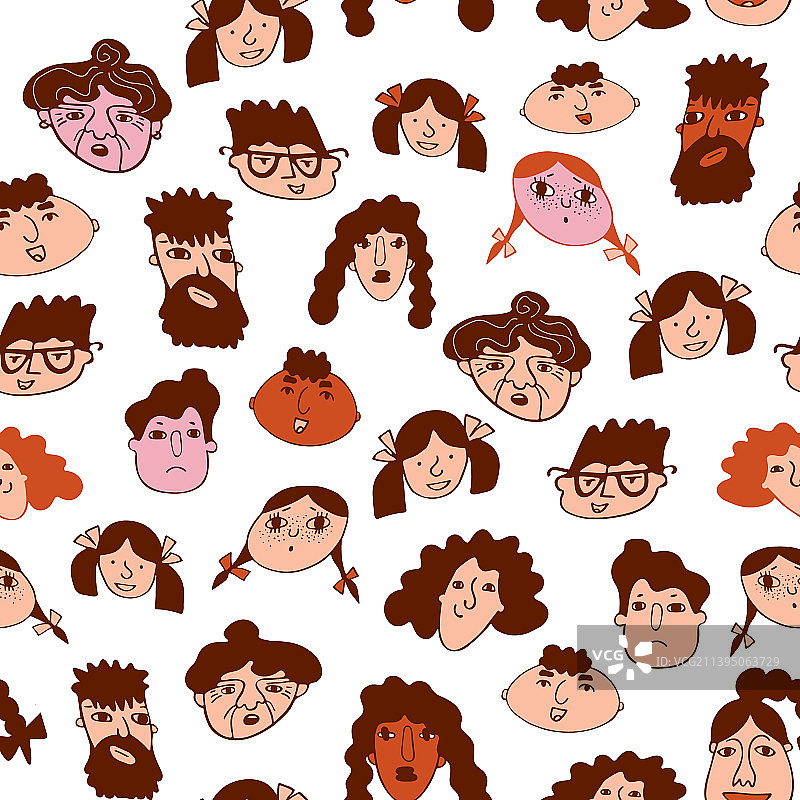 不同人物的彩色滑稽面孔图片素材