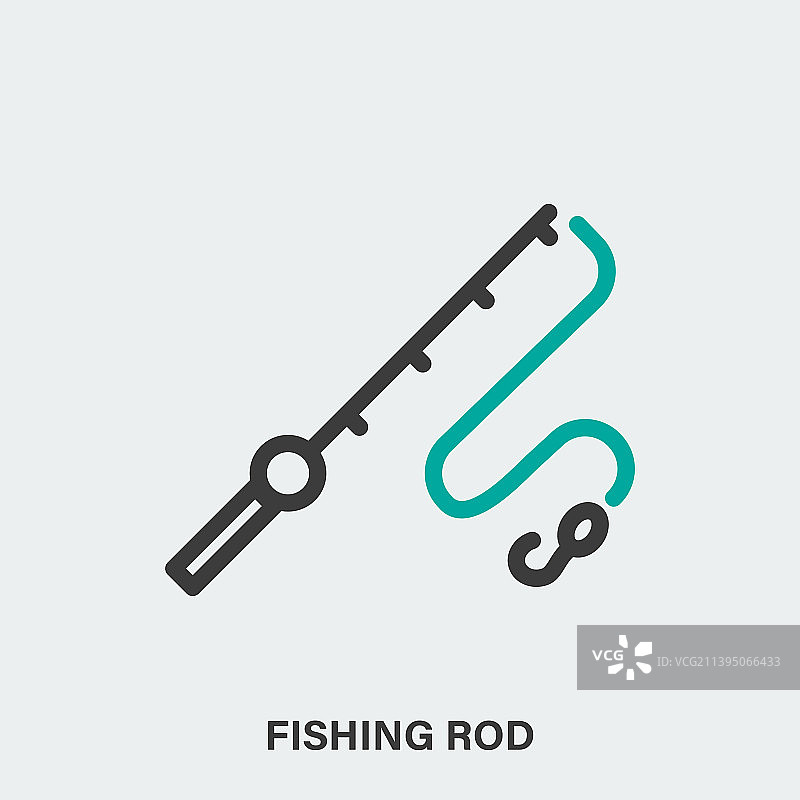 鱼竿线性图标图片素材