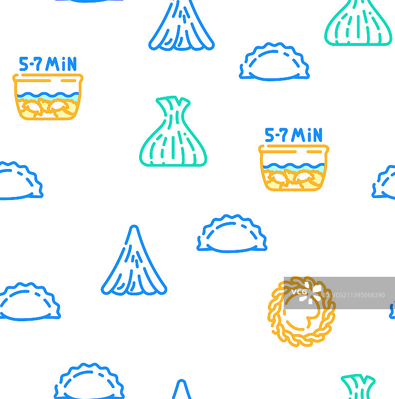 美味饺子食谱图标集图片素材