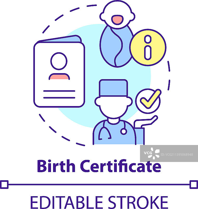 出生证明概念图标图片素材