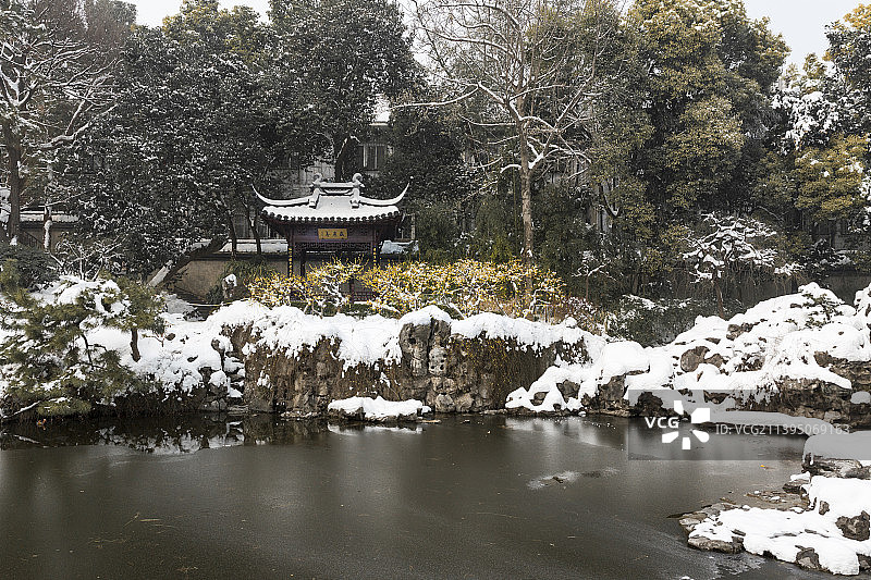 南京瞻园雪景图片素材