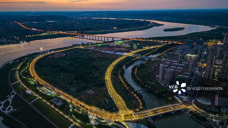 魅力潼南——涪江夜色图片素材