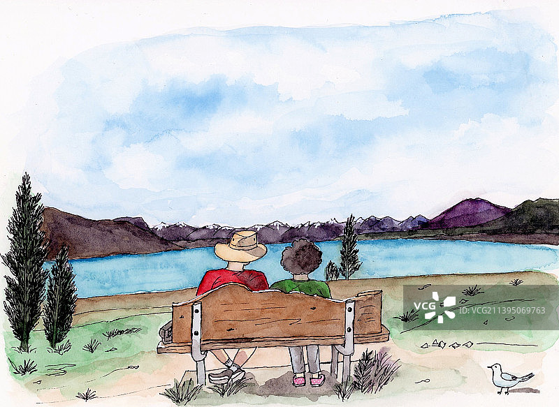 静看湖景图片素材