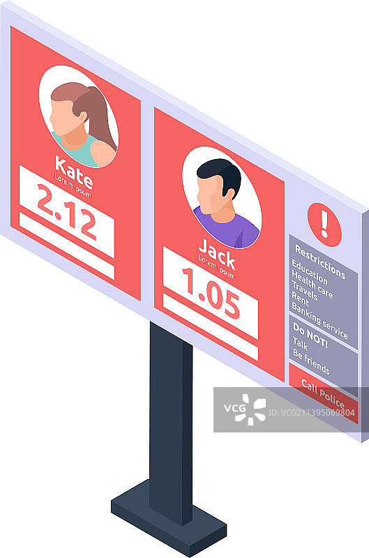 社会信用限制构成图片素材