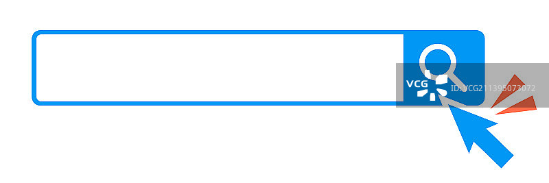 蓝色的搜索框和一组鼠标光标图片素材