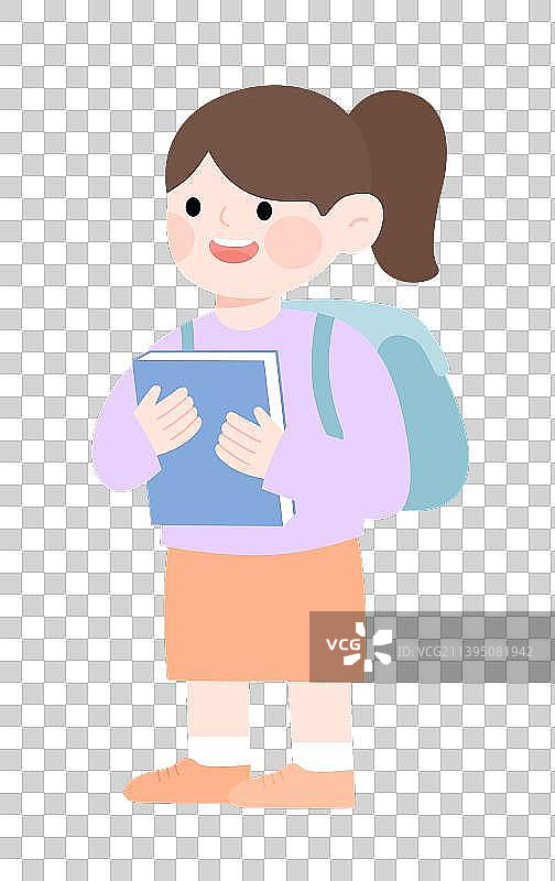 抱着书本的女孩图片素材