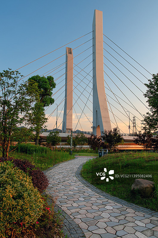 永康南溪湾吊桥图片素材