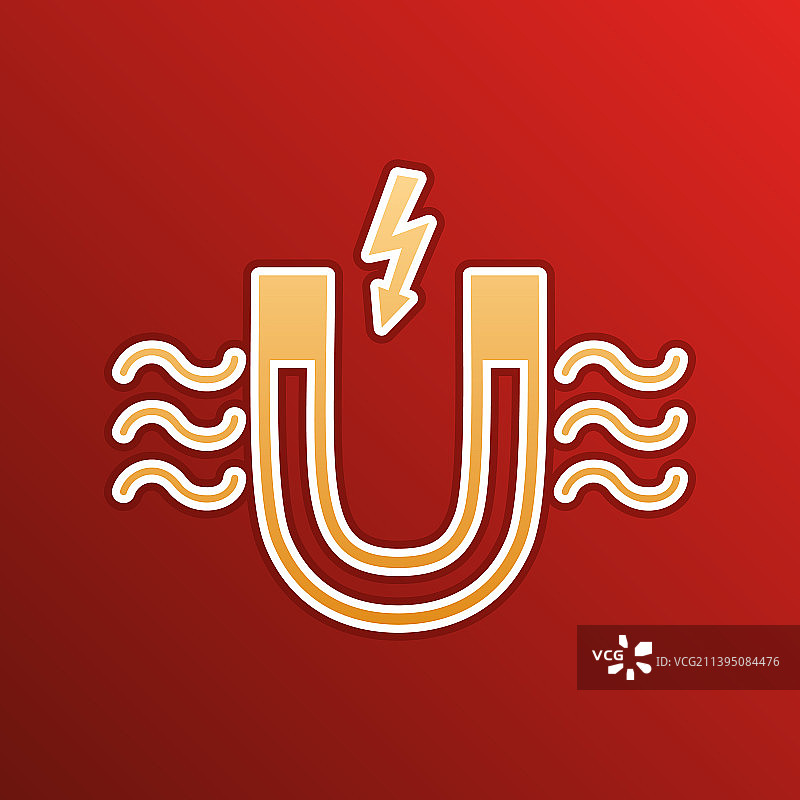 带磁力指示的金色磁铁图片素材