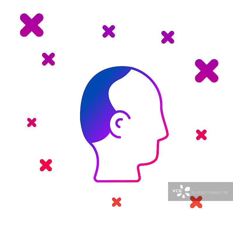 白色背景上的彩色秃顶图标图片素材