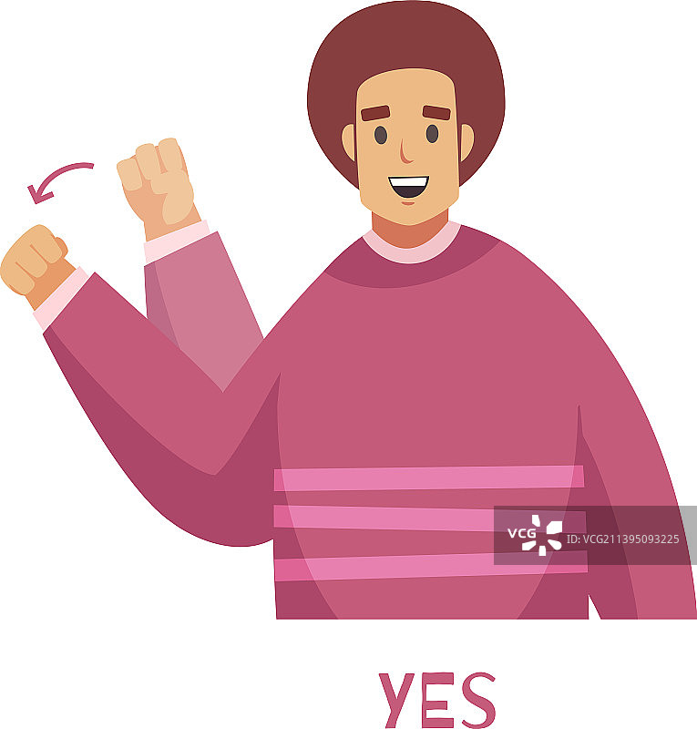 聋哑人表达肯定的手势图片素材