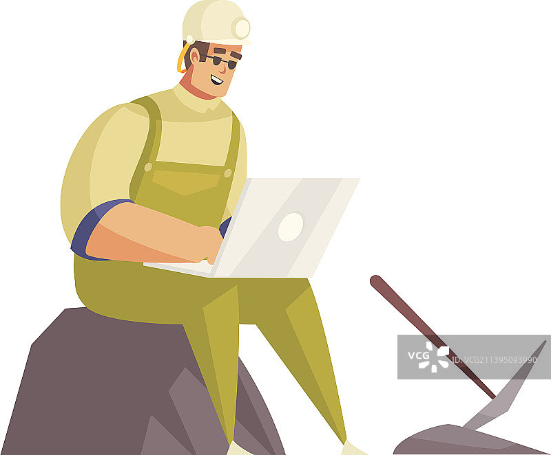 带有笔记本电脑的地质学家图片素材