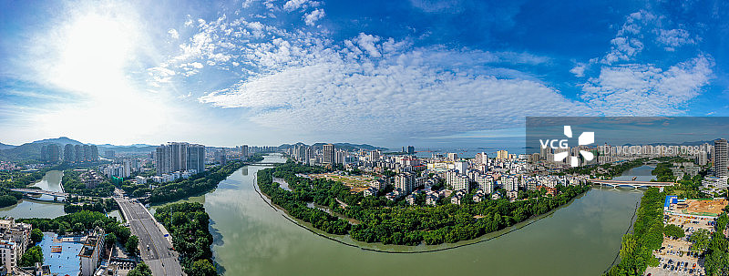 航拍海南三亚红树林公园 三亚河畔 三亚城市乐园图片素材
