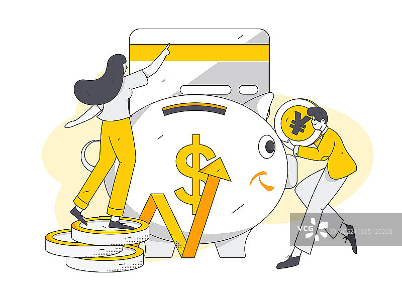 互联网金融理财投资扁平矢量概念运营插画图片素材
