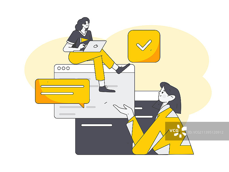 编程教学开发扁平矢量概念运营插画图片素材