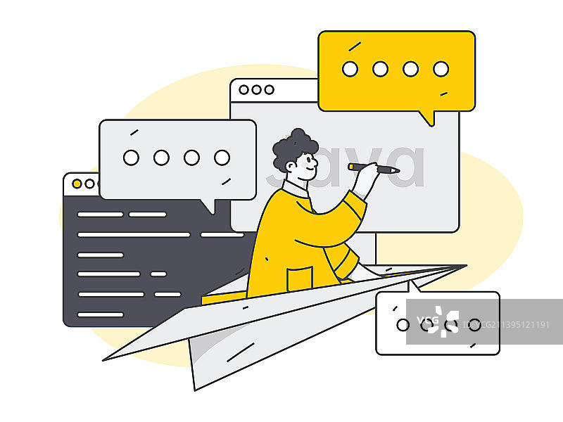 编程教学开发扁平矢量概念运营插画图片素材