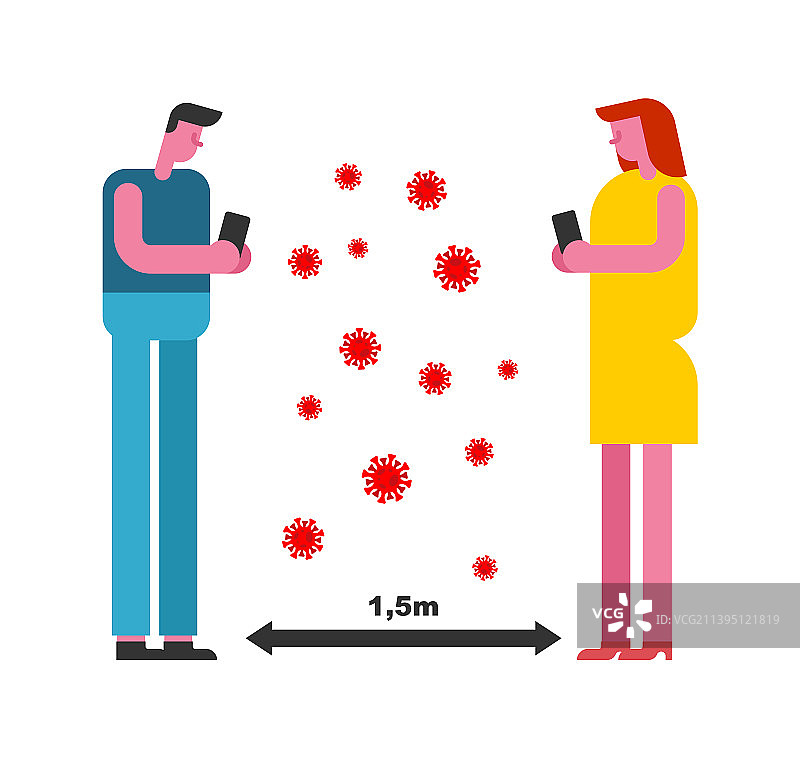 人与人之间的社交距离图片素材