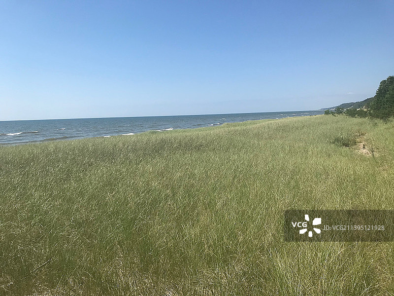 美国密歇根州晴空下的海景图片素材