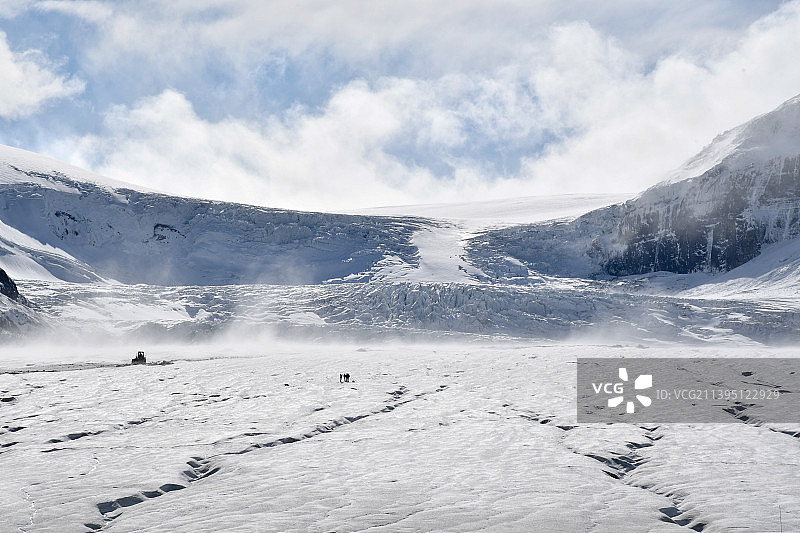 加拿大阿萨巴斯卡冰川雪山风景图片素材