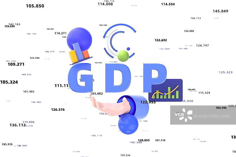 3D渲染GDP概念插图图片素材