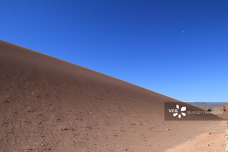 智利安托法加斯塔圣佩德罗德阿塔卡马沙漠与晴朗蓝天景观图片素材