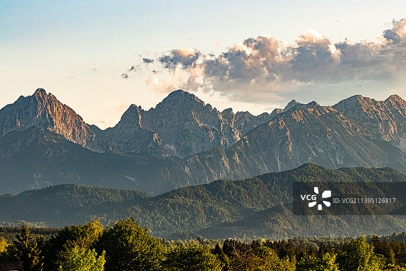 德国哈尔布莱希的巴伐利亚阿尔卑斯山图片素材