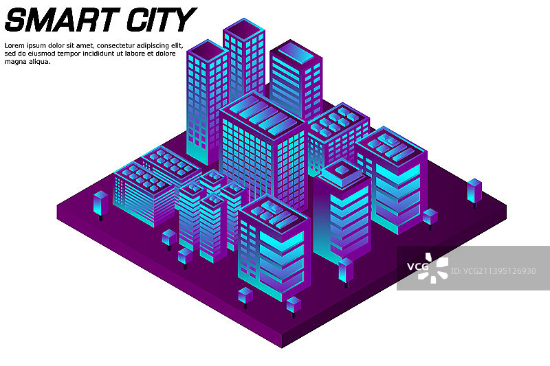 等距的未来城市房地产图片素材