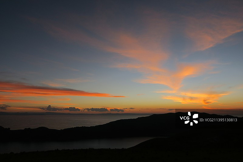 玻利维亚的的喀喀湖日月岛的自然风光图片素材