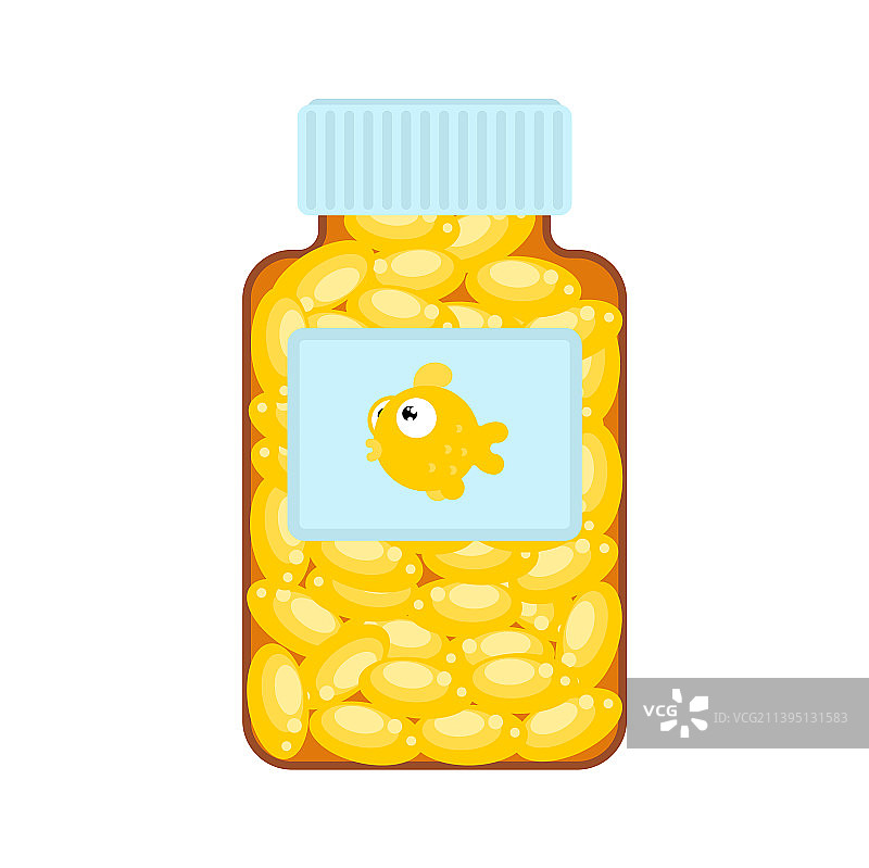 孤立的鱼油瓶和胶囊图片素材