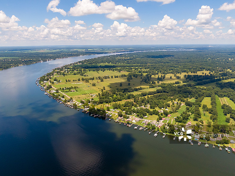 美国路易斯安那州福尔斯河景观航拍图片素材