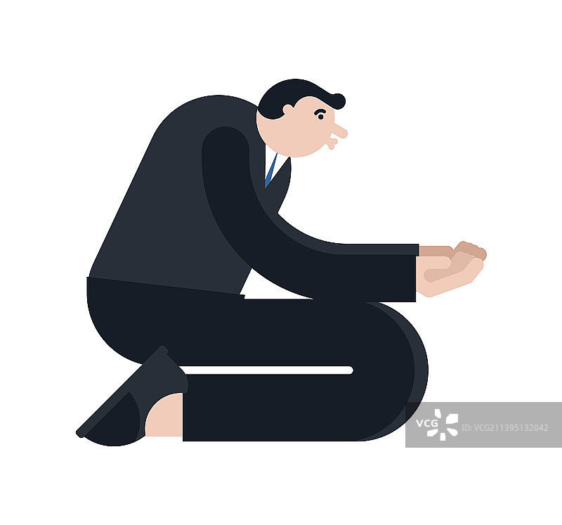 男人询问跪着的孤立者图片素材