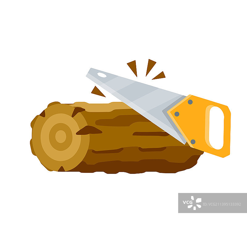 伐木工人用锯切割木材工具图片素材