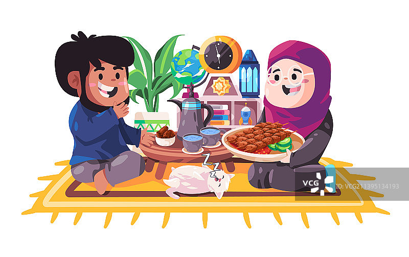 情侣开斋节用餐图片素材