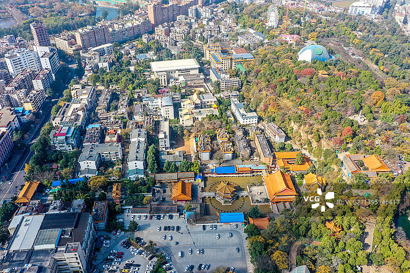 航拍云南昆明圆通禅寺 圆通山圆通寺图片素材