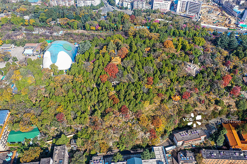 航拍云南昆明圆通山 昆明动物园 昆明圆通山动物园图片素材